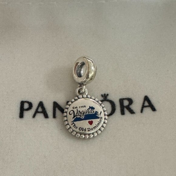 Pandora Virginia Map The Old Dominion Dangle Charm - Picture 1 of 4
